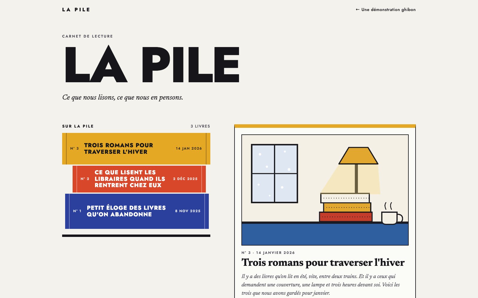 Aperçu du site La Pile